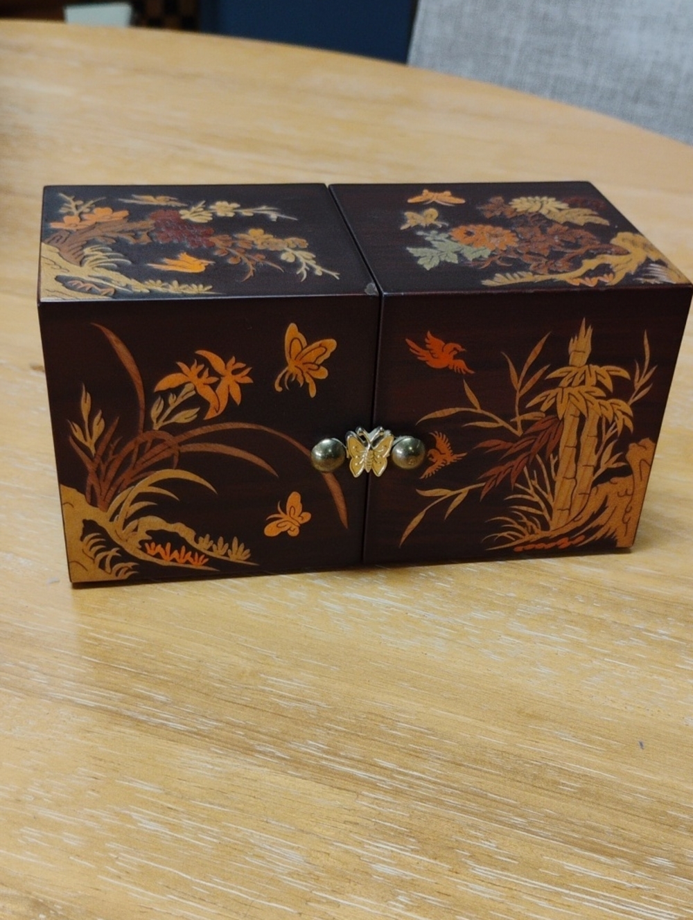 Twin Cubed Lacquered Jewelry Box